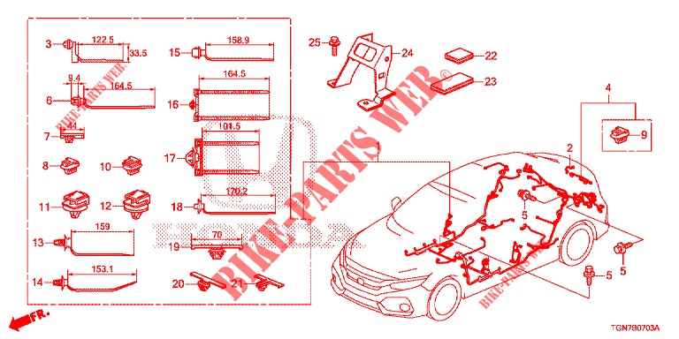 KABELBAUM (4) (LH) für Honda CIVIC DIESEL 1.6 S 5 Türen 6 gang-Schaltgetriebe 2018