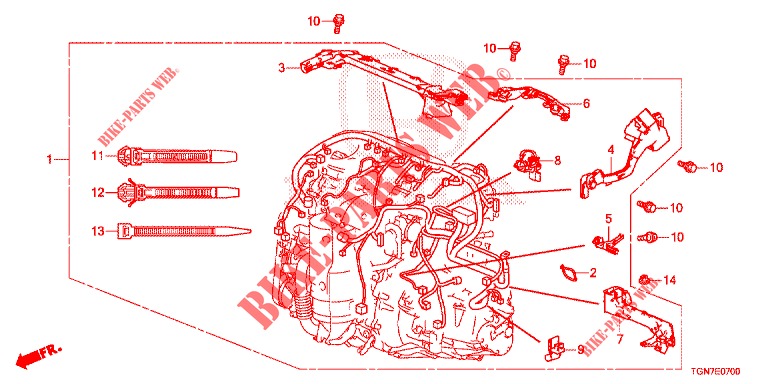 KABELBAUM(1)  für Honda CIVIC DIESEL 1.6 TOP 5 Türen 9 gang automatikgetriebe 2018