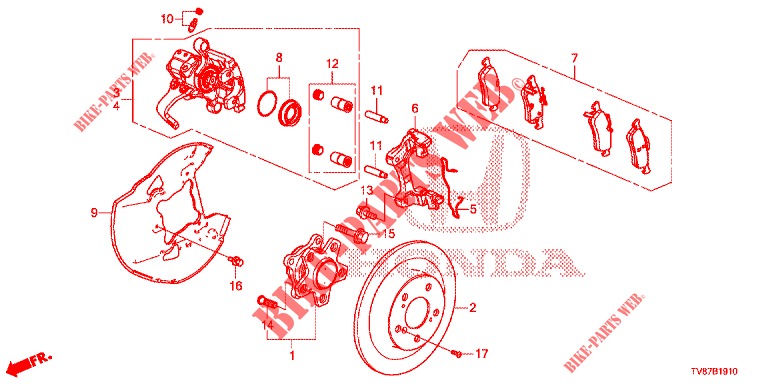 HINTERRAD BREMSTROMMEL  für Honda CIVIC TYPE R 5 Türen 6 gang-Schaltgetriebe 2015