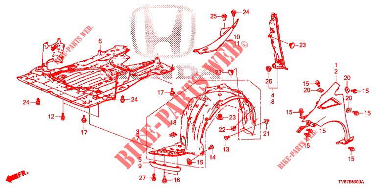 KOTFLUEGEL, VORNE  für Honda CIVIC TYPE R 5 Türen 6 gang-Schaltgetriebe 2015