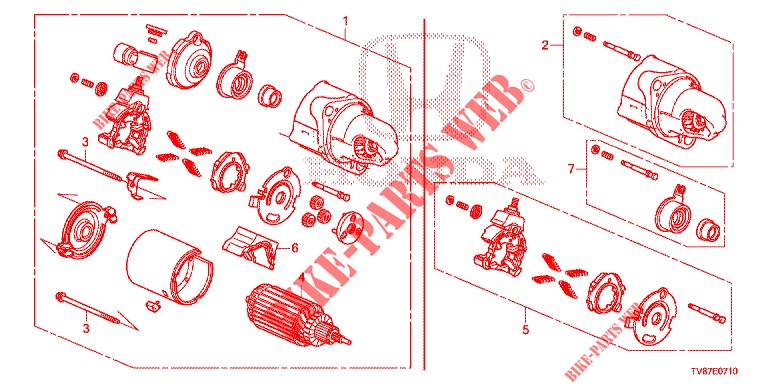 ANLASSERKOMPONENTE (MITSUBA) für Honda CIVIC TYPE R 5 Türen 6 gang-Schaltgetriebe 2016