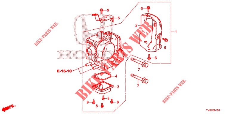 DROSSELKLAPPENGEHAEUSE('84,'85)  für Honda CIVIC TYPE R 5 Türen 6 gang-Schaltgetriebe 2016