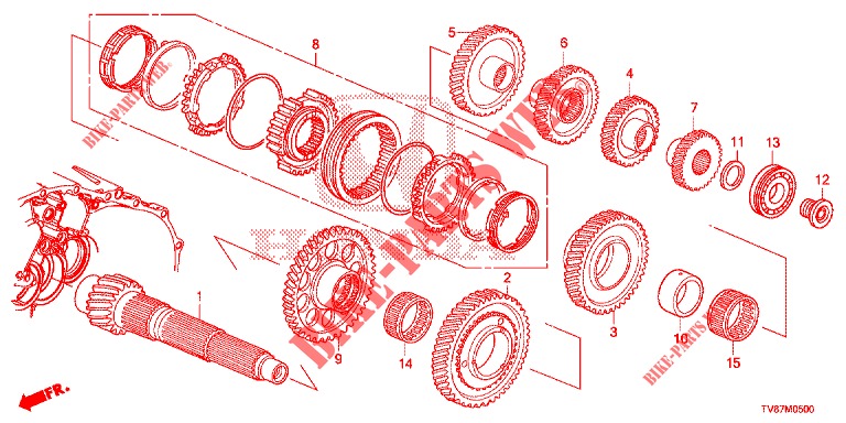 NEBENWELLE  für Honda CIVIC TYPE R 5 Türen 6 gang-Schaltgetriebe 2016