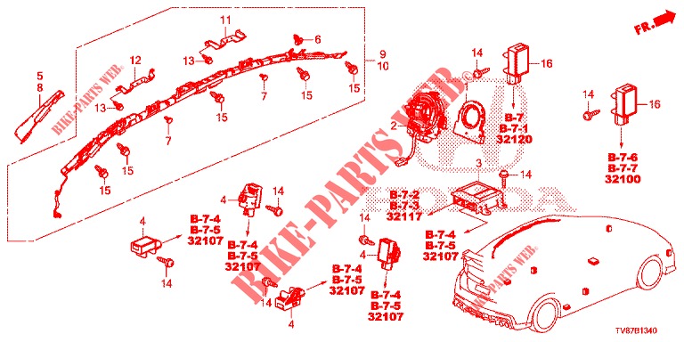 SRS EINHEIT(RH)  für Honda CIVIC TYPE R 5 Türen 6 gang-Schaltgetriebe 2016