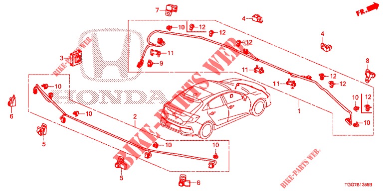 EINPARKSENSOR  für Honda CIVIC TYPE R 5 Türen 6 gang-Schaltgetriebe 2017