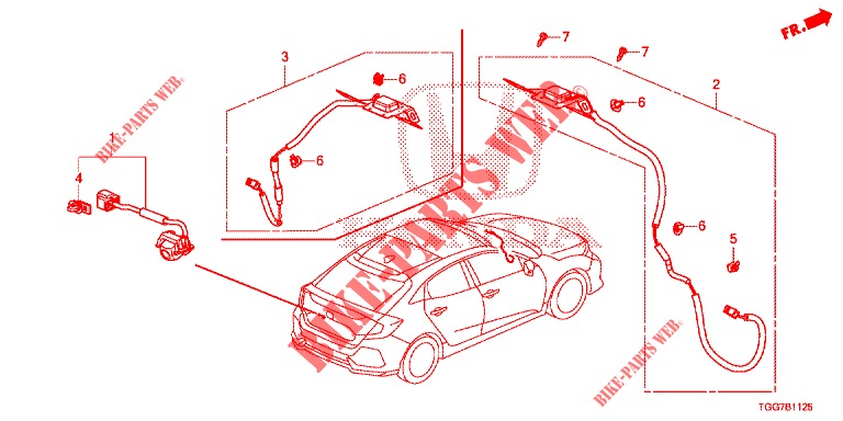 GPS/KAMERA ANTENNE RÜCKANSICHT für Honda CIVIC TYPE R 5 Türen 6 gang-Schaltgetriebe 2017