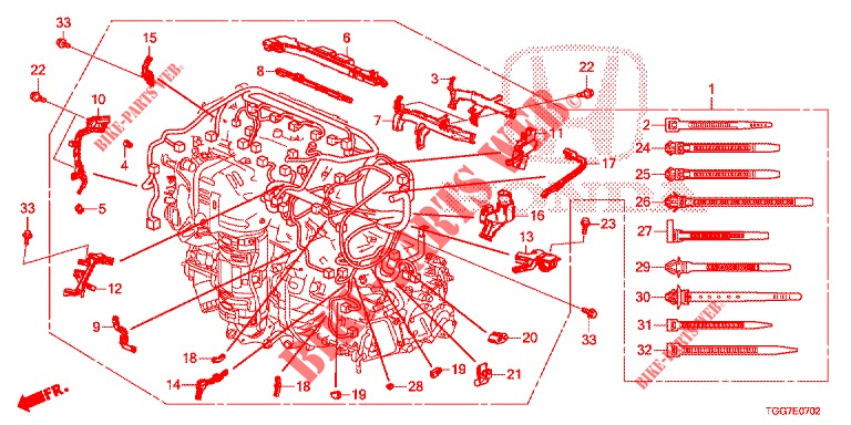 MOTORKABELBAUM (TYPE R) für Honda CIVIC TYPE R 5 Türen 6 gang-Schaltgetriebe 2017