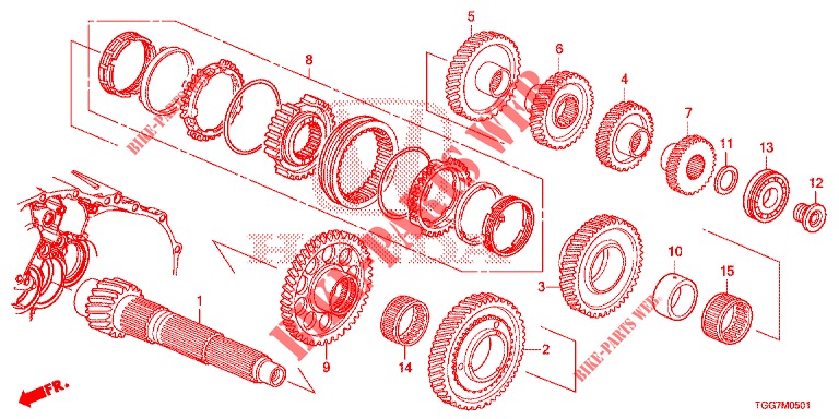 NEBENWELLE (TYPE R) für Honda CIVIC TYPE R 5 Türen 6 gang-Schaltgetriebe 2017