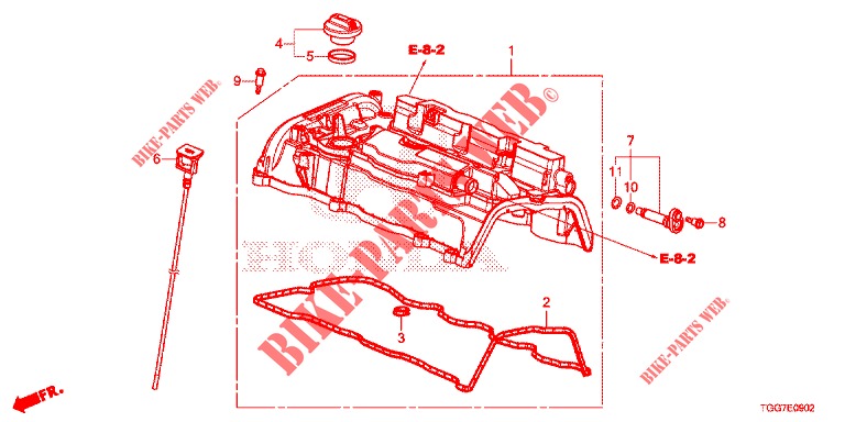 ZYLINDERKOPFDECKEL (TYPE R) für Honda CIVIC TYPE R 5 Türen 6 gang-Schaltgetriebe 2017