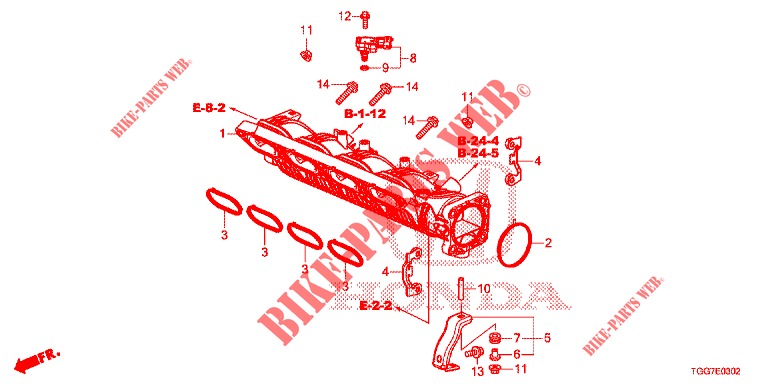 ANSAUGKRUEMMER (TYPE R) für Honda CIVIC TYPE R 5 Türen 6 gang-Schaltgetriebe 2018