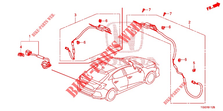 GPS/KAMERA ANTENNE RÜCKANSICHT für Honda CIVIC TYPE R 5 Türen 6 gang-Schaltgetriebe 2018