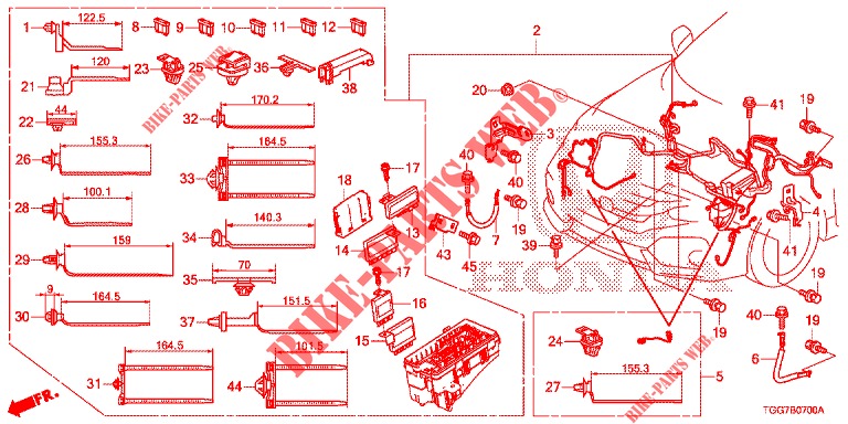 KABELBAUM (1) (LH) für Honda CIVIC TYPE R 5 Türen 6 gang-Schaltgetriebe 2018