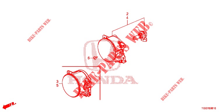 NEBELSCHEINWERFER  für Honda CIVIC TYPE R 5 Türen 6 gang-Schaltgetriebe 2018