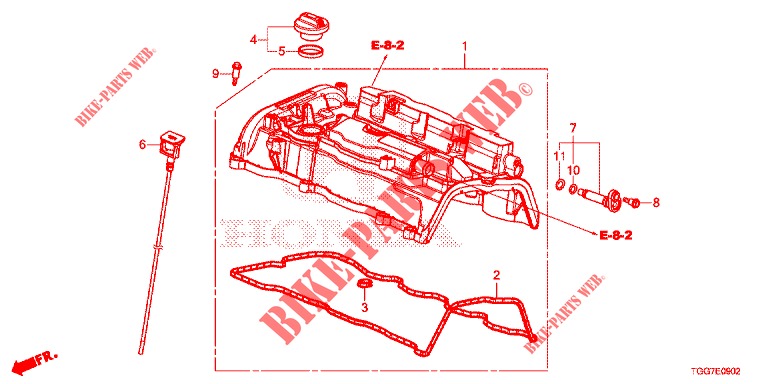 ZYLINDERKOPFDECKEL (TYPE R) für Honda CIVIC TYPE R 5 Türen 6 gang-Schaltgetriebe 2018