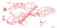 EMBLEME/WARNETIKETTEN  für Honda CIVIC TOURER DIESEL 1.6 COMFORT 5 Türen 6 gang-Schaltgetriebe 2014