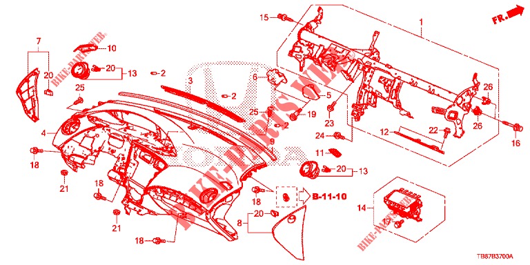 INSTRUMENTENBRETT, OBEN (LH) für Honda CIVIC TOURER DIESEL 1.6 COMFORT 5 Türen 6 gang-Schaltgetriebe 2014