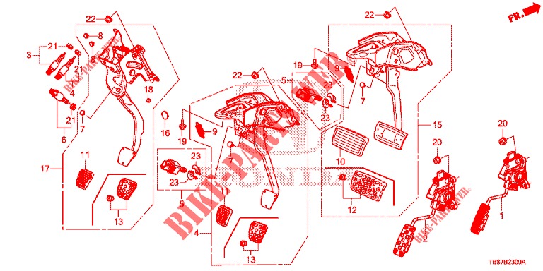 PEDAL (LH) für Honda CIVIC TOURER DIESEL 1.6 COMFORT 5 Türen 6 gang-Schaltgetriebe 2014
