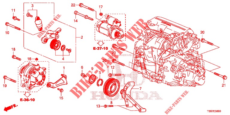 AUTOMATISCHE SPANNVORRICHTUNG (DIESEL) für Honda CIVIC TOURER DIESEL 1.6 S 5 Türen 6 gang-Schaltgetriebe 2014