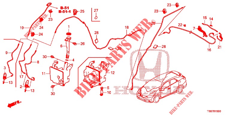WINDSCHUTZSCHEIBENWASCHER (2D)  für Honda CIVIC TOURER DIESEL 1.6 S 5 Türen 6 gang-Schaltgetriebe 2014