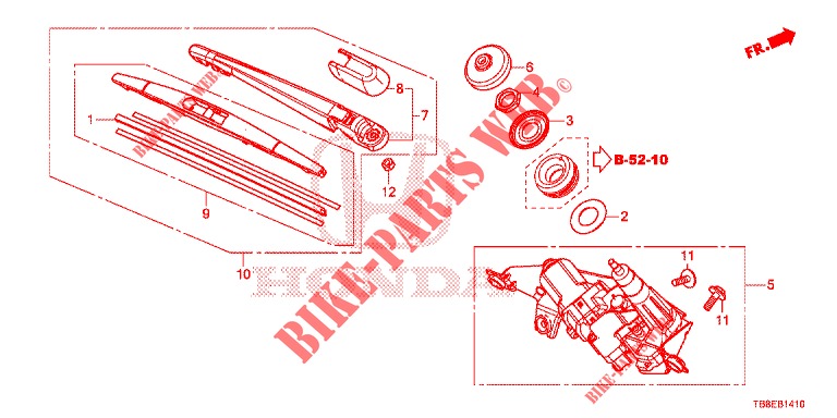 HECKSCHEIBENWISCHER  für Honda CIVIC TOURER 1.8 LIFESTYLE 5 Türen 5 gang automatikgetriebe 2015