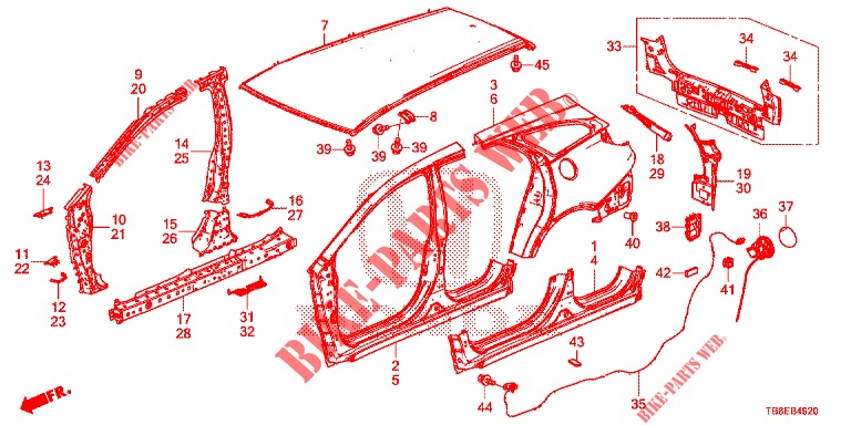 AUSSENBLECHE/TAFEL, HINTEN  für Honda CIVIC TOURER 1.8 EXECUTIVE NAVI 5 Türen 5 gang automatikgetriebe 2016