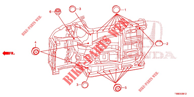 GUMMITUELLE (INFERIEUR) für Honda CIVIC TOURER 1.8 EXECUTIVE NAVI 5 Türen 5 gang automatikgetriebe 2016