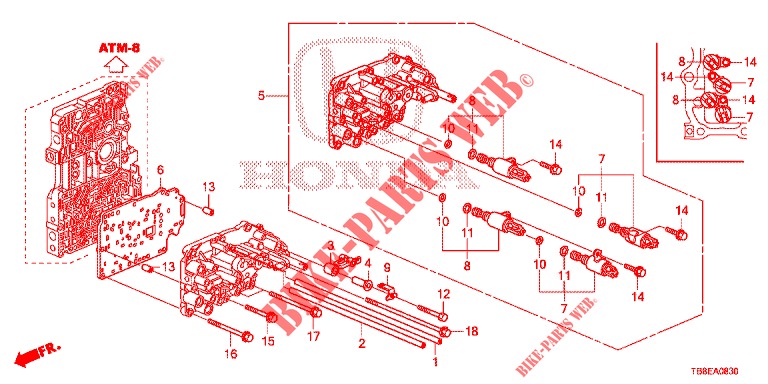REGELVENTIL/SERVOGEHAEUSE(4AT)  für Honda CIVIC TOURER 1.8 EXECUTIVE NAVI 5 Türen 5 gang automatikgetriebe 2016
