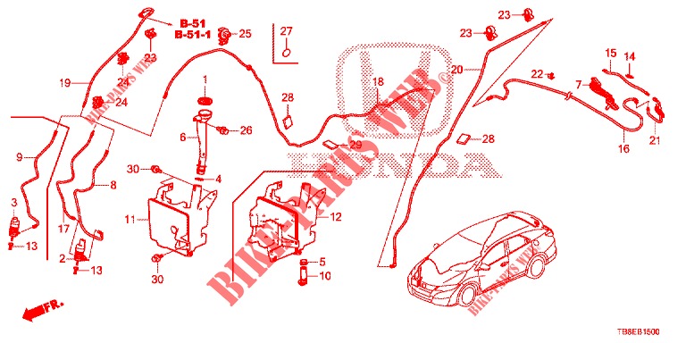 WINDSCHUTZSCHEIBENWASCHER (2D)  für Honda CIVIC TOURER 1.8 EXECUTIVE NAVI 5 Türen 5 gang automatikgetriebe 2016