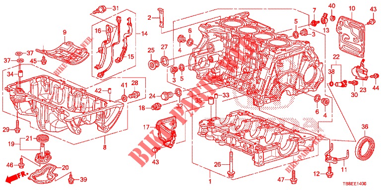 ZYLINDERBLOCK/OELWANNE  für Honda CIVIC TOURER 1.8 EXECUTIVE NAVI 5 Türen 5 gang automatikgetriebe 2016