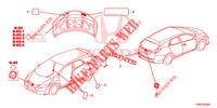 EMBLEME/WARNETIKETTEN  für Honda CIVIC TOURER 1.8 LIFESTYLE 5 Türen 6 gang-Schaltgetriebe 2016
