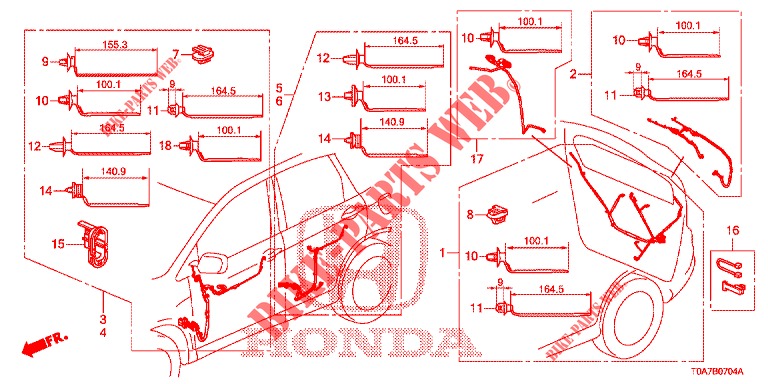 KABELBAUM (LH) (5) für Honda CR-V 2.0 COMFORT 5 Türen 5 gang automatikgetriebe 2013