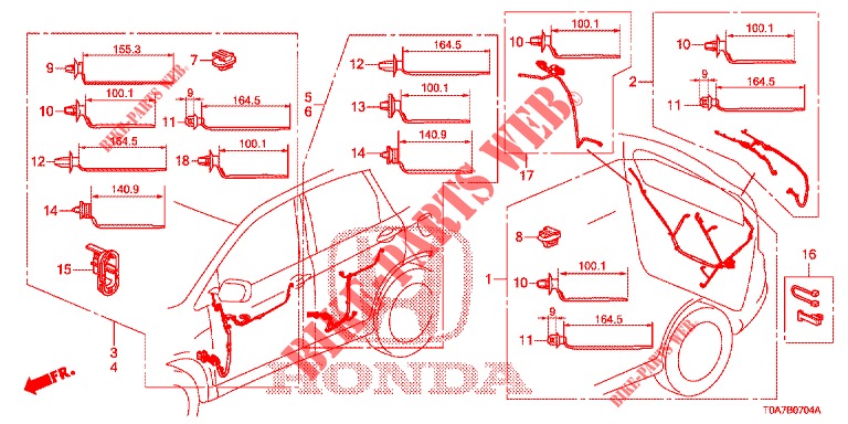 KABELBAUM (LH) (5) für Honda CR-V 2.0 ELEGANCE 5 Türen 6 gang-Schaltgetriebe 2013