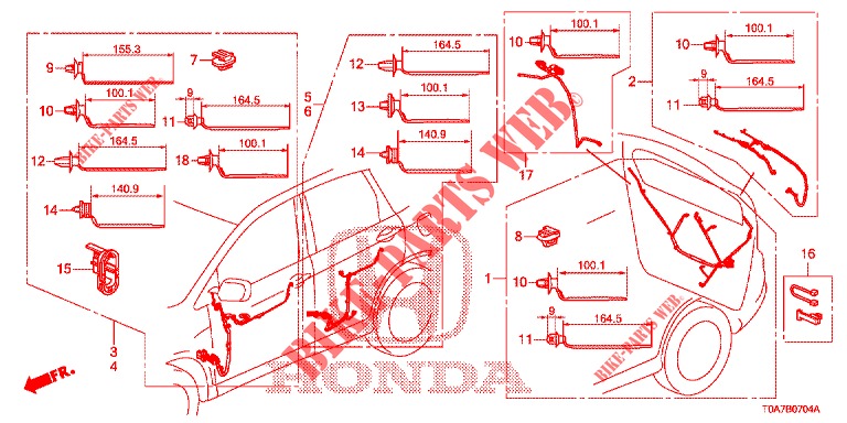 KABELBAUM (LH) (5) für Honda CR-V 2.0 ELEGANCE 5 Türen 5 gang automatikgetriebe 2013