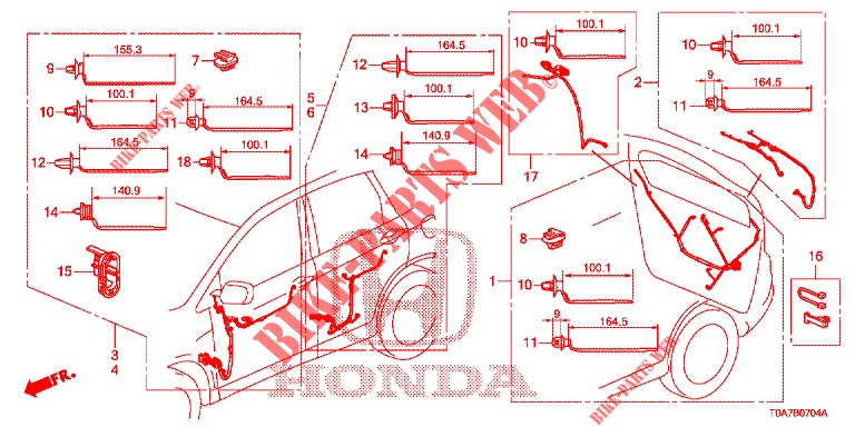 KABELBAUM (LH) (5) für Honda CR-V 2.0 ELEGANCE L 5 Türen 5 gang automatikgetriebe 2013