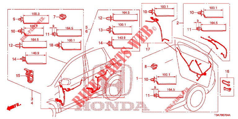 KABELBAUM (LH) (5) für Honda CR-V 2.0 COMFORT 5 Türen 5 gang automatikgetriebe 2014