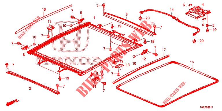 DACHVERKLEIDUNG/SONNENBLENDE/SCHIEBEFENSTER  für Honda CR-V 2.0 EXCLUSIVE NAVI 5 Türen 6 gang-Schaltgetriebe 2014