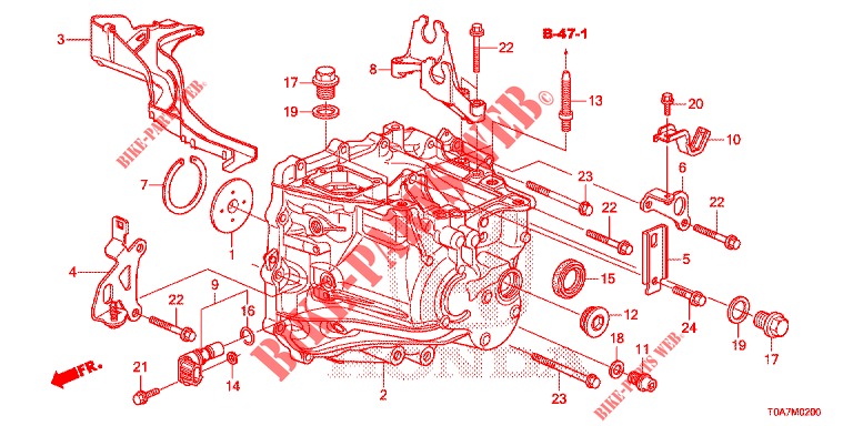 GETRIEBEGEHAEUSE (2.0L) für Honda CR-V 2.0 EXCLUSIVE NAVI 5 Türen 6 gang-Schaltgetriebe 2014