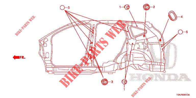 GUMMITUELLE (LATERAL) für Honda CR-V 2.0 EXCLUSIVE NAVI 5 Türen 6 gang-Schaltgetriebe 2014