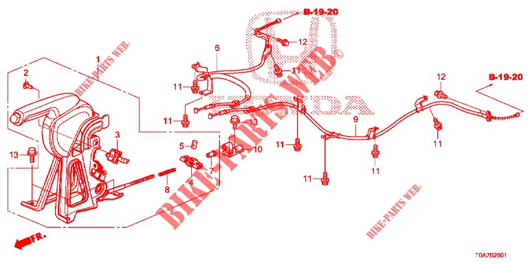 HANDBREMSE (2.0L) (DIESEL) (LH) für Honda CR-V 2.0 EXCLUSIVE NAVI 5 Türen 6 gang-Schaltgetriebe 2014