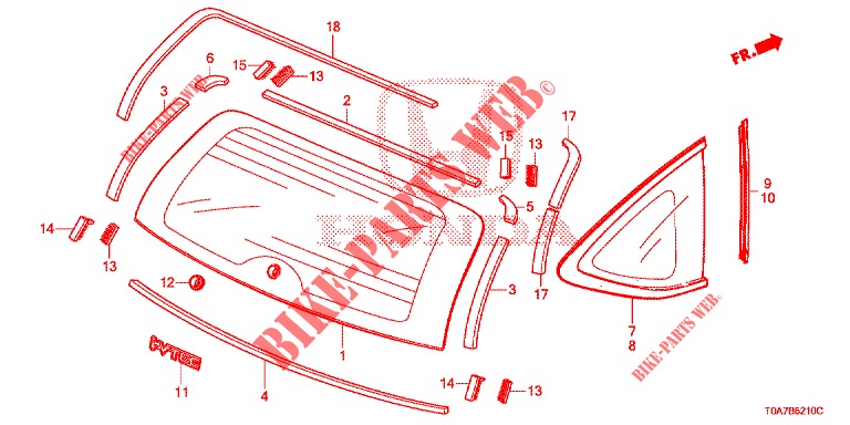HECKFENSTER/HINTERES SEITENFENSTER  für Honda CR-V 2.0 EXCLUSIVE NAVI 5 Türen 6 gang-Schaltgetriebe 2014