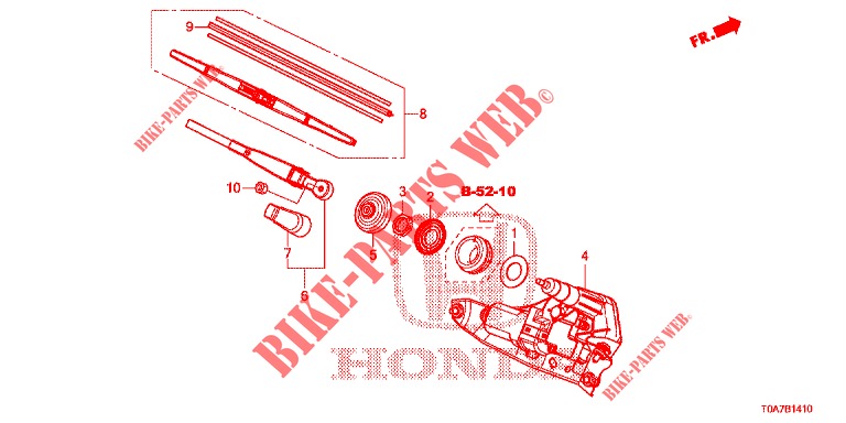 HECKSCHEIBENWISCHER  für Honda CR-V 2.0 EXCLUSIVE NAVI 5 Türen 6 gang-Schaltgetriebe 2014