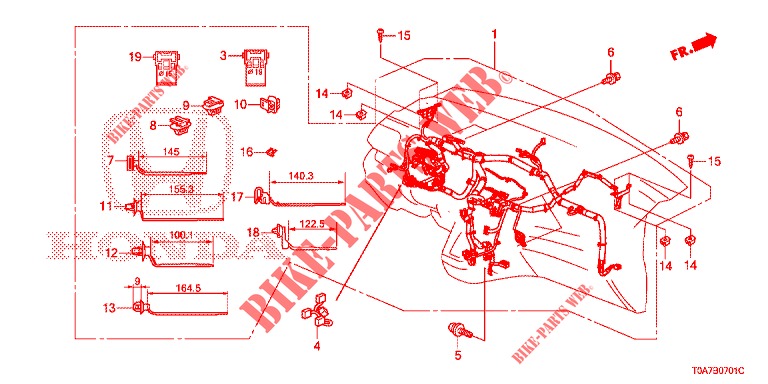 KABELBAUM (LH) (2) für Honda CR-V 2.0 EXCLUSIVE NAVI 5 Türen 6 gang-Schaltgetriebe 2014