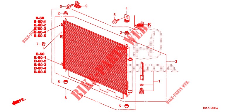 KLIMAANLAGE (CONDENSATEUR) (1) für Honda CR-V 2.0 EXCLUSIVE NAVI 5 Türen 6 gang-Schaltgetriebe 2014