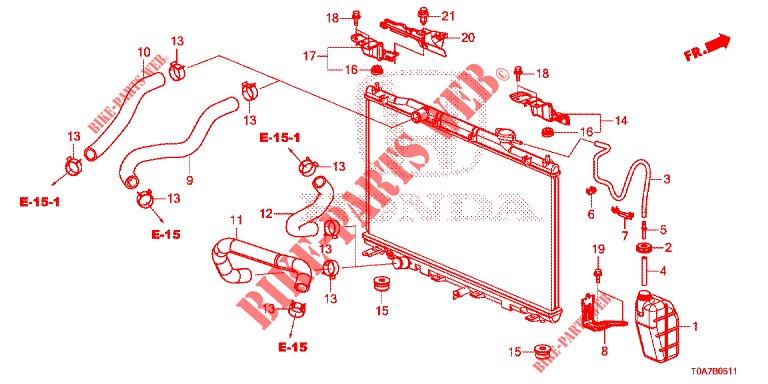 KUEHLERSCHLAUCH/RESERVETANK (2) für Honda CR-V 2.0 EXCLUSIVE NAVI 5 Türen 6 gang-Schaltgetriebe 2014