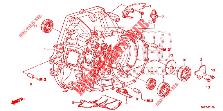 KUPPLUNGSGEHAEUSE (2.0L) für Honda CR-V 2.0 EXCLUSIVE NAVI 5 Türen 6 gang-Schaltgetriebe 2014