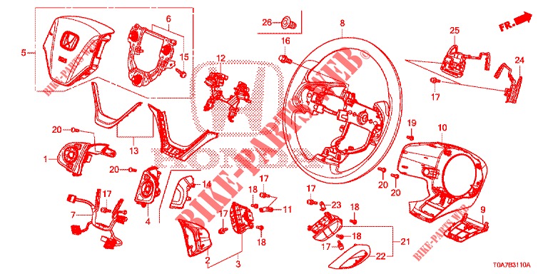 LENKRAD ( 0C199999)  für Honda CR-V 2.0 EXCLUSIVE NAVI 5 Türen 6 gang-Schaltgetriebe 2014