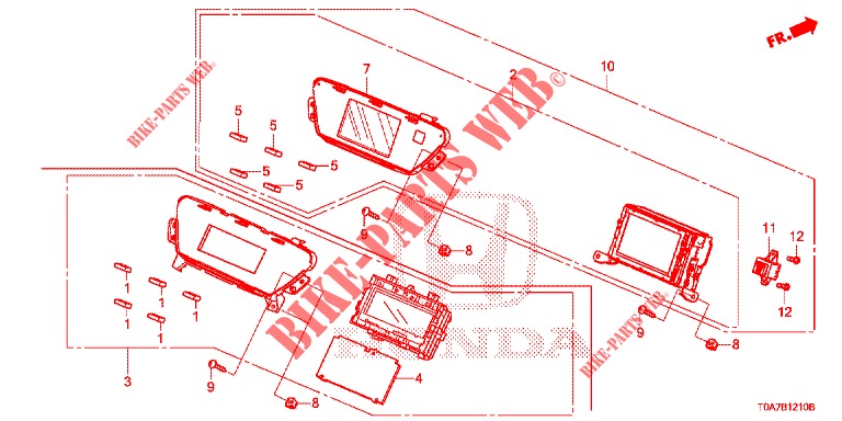 MITTLERES DISPLAY (LH) für Honda CR-V 2.0 EXCLUSIVE NAVI 5 Türen 6 gang-Schaltgetriebe 2014