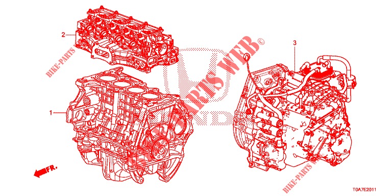 MOTOREINHEIT/GETRIEBE KOMPL. (2.0L) für Honda CR-V 2.0 EXCLUSIVE NAVI 5 Türen 6 gang-Schaltgetriebe 2014