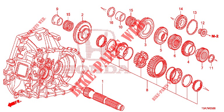 NEBENWELLE (2.0L) für Honda CR-V 2.0 EXCLUSIVE NAVI 5 Türen 6 gang-Schaltgetriebe 2014