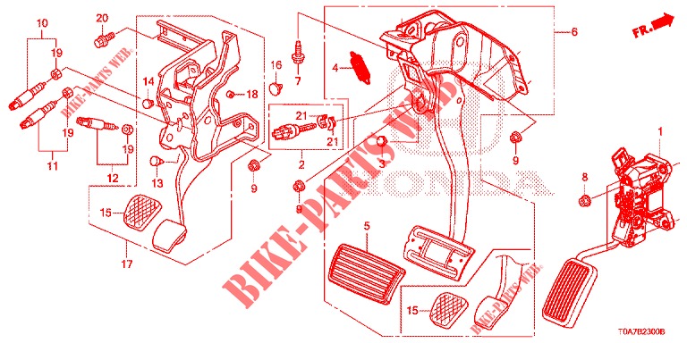 PEDAL (LH) für Honda CR-V 2.0 EXCLUSIVE NAVI 5 Türen 6 gang-Schaltgetriebe 2014